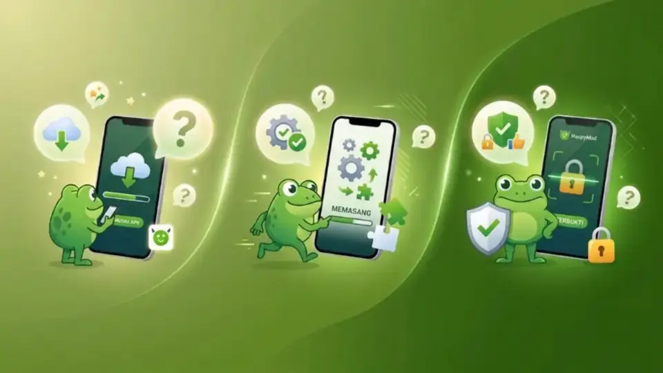 Ilustrasi bantuan FAQ HappyMod APK