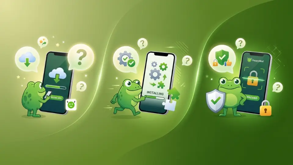 HappyMod APK FAQ help illustration