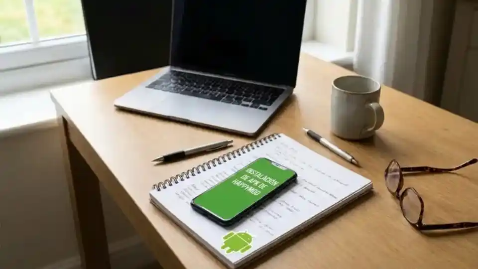 Escritorio usado al redactar guías de instalación de HappyMod APK