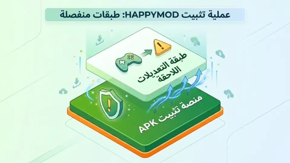 طبقة ملف المثبّت APK منفصلة عن تنزيلات المودات داخل التطبيق
