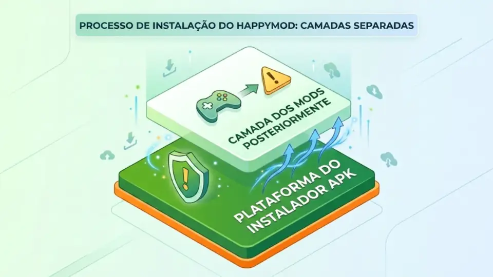 Camada do instalador APK separada dos downloads de mods no app