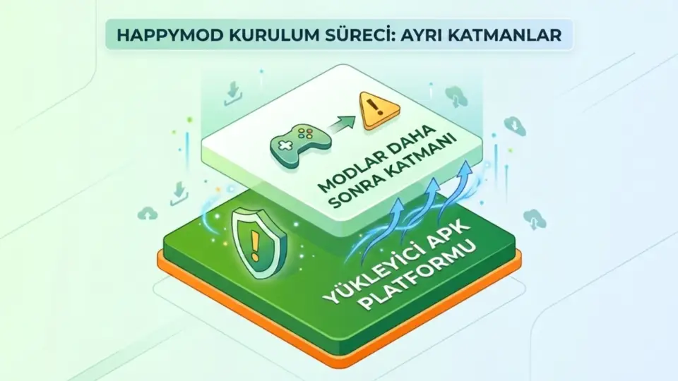 Kurucu APK katmanı, uygulama içi mod indirmelerinden ayrı