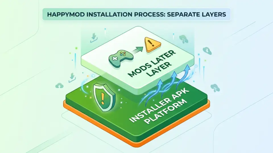 Installer APK layer separated from in-app mod downloads