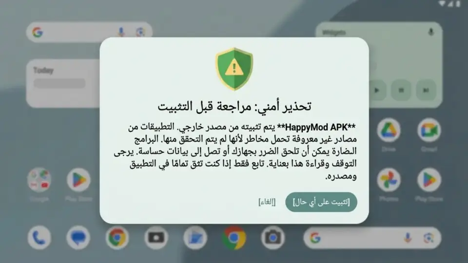 تحذير بأسلوب Play Protect أثناء التثبيت الجانبي