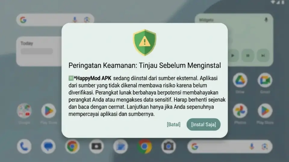 Peringatan bergaya Play Protect saat instalasi sideload