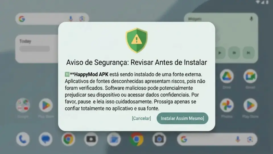 Aviso no estilo do Play Protect ao instalar fora da loja
